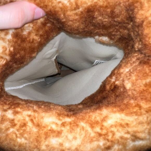 Ruff Hewn Womens Suede Shearling Fold Over Tall Boot Tan Fairycore Y2K Style - Picture 9 of 11